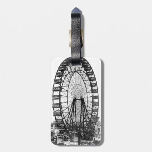 Étiquette À Bagage Bagage de cru de roue de Ferris de l'Exposition (Dos Vertical)