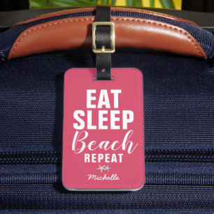 Étiquette À Bagage Bagage de voyage personnalisé Manger Dormir Plage