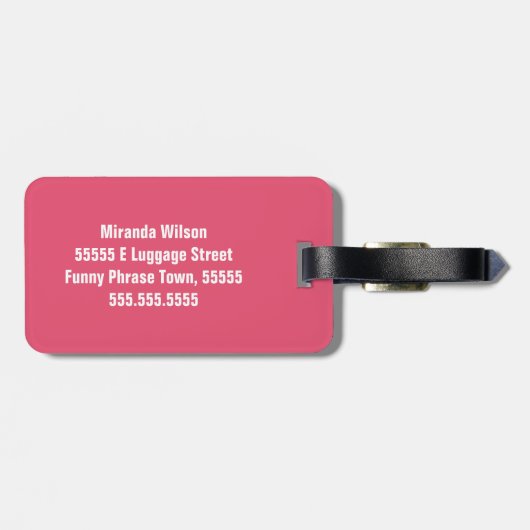 Étiquette À Bagage Bagage personnalisé drôle du compte 10 (Dos horizontal)