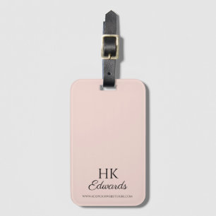 Étiquette À Bagage Bagage rose personnalisé avec monogramme