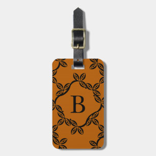 ÉTIQUETTE À BAGAGE BAGAGERIE CHIC TAG_34 ORANGE/FLORALE NOIRE