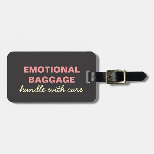 Étiquette À Bagage Bagages émotionnels : Handicap Avec Soin - Rose, J (Devant horizontal)