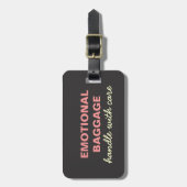 Étiquette À Bagage Bagages émotionnels : Handicap Avec Soin - Rose, J (Devant Vertical)