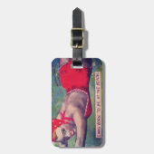 ÉTIQUETTE À BAGAGE BAGAGES-J'ÉTAIS NÉE POUR ÊTRE À LA PLAGE (Devant Vertical)