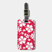 ÉTIQUETTE À BAGAGE BAGAGES ROUGES HULA HAÏE (HIBISCUS) (Devant Vertical)