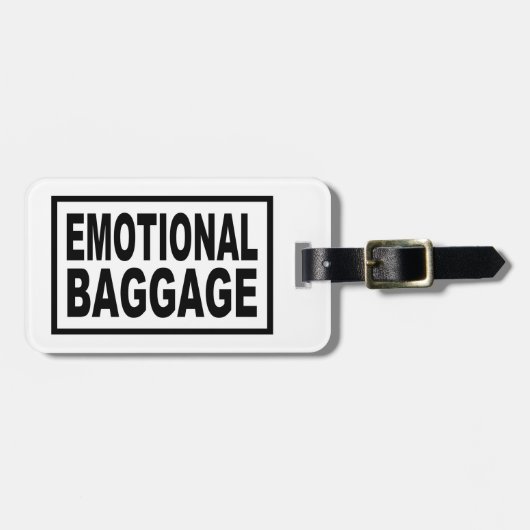 Étiquette À Bagage "BAGGAGE ÉMOTIONNEL" Typographie (Devant horizontal)