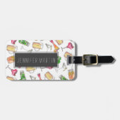 Étiquette À Bagage Bagout de cocktails peint par aquarelle fraîche (Devant horizontal)