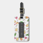 Étiquette À Bagage Bagout de cocktails peint par aquarelle fraîche (Devant Vertical)