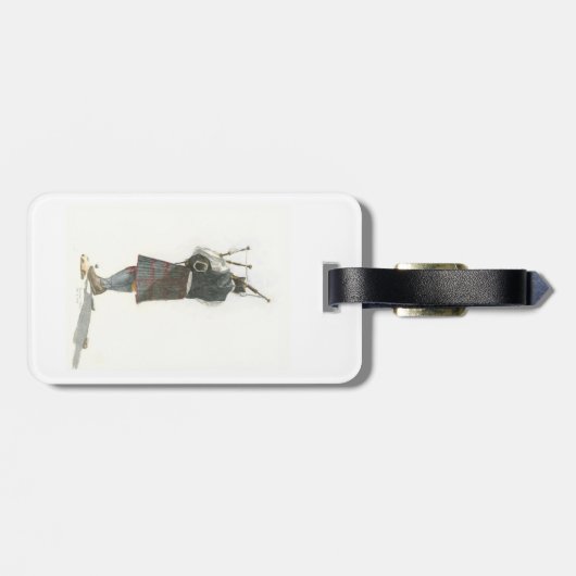 Étiquette À Bagage Bagpiper (Dos horizontal)