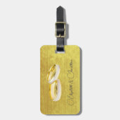 Étiquette À Bagage Bagues élégantes Mariage simple (Devant Vertical)