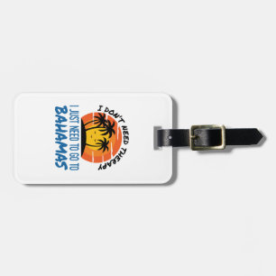 Étiquette À Bagage Bahamas Vacation Tropical Beach Trip Therapy