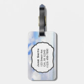 Étiquette À Bagage Baie de Hanalei, fleurs de plage de Kauai Hawaï (Dos Vertical)