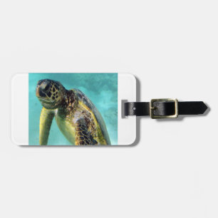 Étiquette À Bagage Baie de Hanauma - tortues de mer verte d'Hawaï