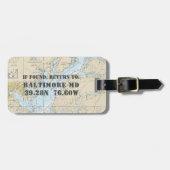 Étiquette À Bagage Baie vintage de Chesapeake (Devant horizontal)