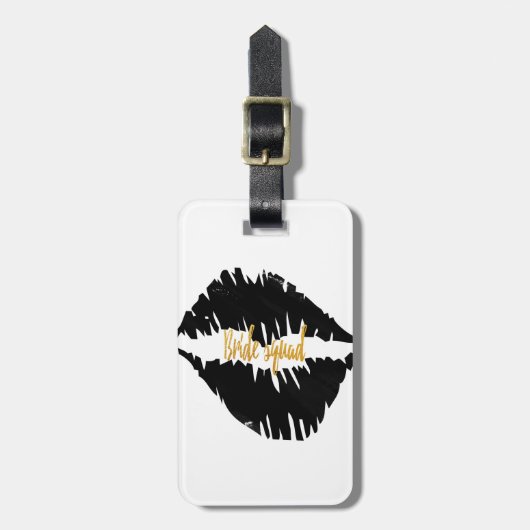 Étiquette À Bagage Baiser de l'équipe de Black and Gold Bride Goth (Devant Vertical)