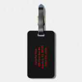 Étiquette À Bagage Baiser noir et rouge vif (Dos Vertical)