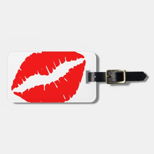 Étiquette À Bagage Baiser Rouge Éclatant (Devant horizontal)