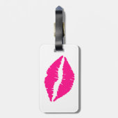 Étiquette À Bagage Baisers rose blanc mignon motif cravate (Dos Vertical)