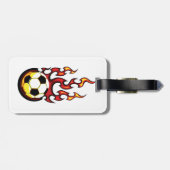 Étiquette À Bagage Bal De Football En Feu (Dos horizontal)