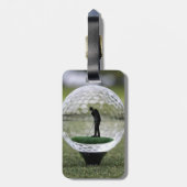 Étiquette À Bagage Bal De Golf En Verre Avec Lecteur De Golf À L'Inté (Dos Vertical)