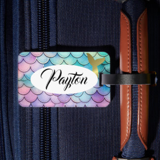 Étiquette À Bagage Balances de sirènes Pastel