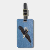 Étiquette À Bagage Bald eagle in flight (Devant Vertical)