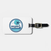 Étiquette À Bagage Bald Head Island North Carolina Palm Tree Birds (Devant horizontal)