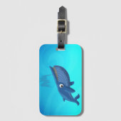 Étiquette À Bagage Baleine bleue (Devant Vertical)