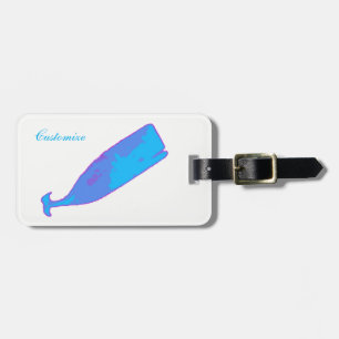 Étiquette À Bagage baleine bleue nageant Thunder_Cove n'importe quell
