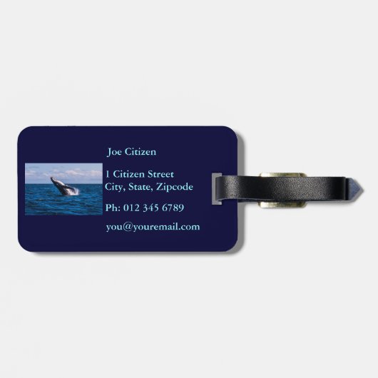 Étiquette À Bagage Baleine de bosse ouvrant une brèche l'étiquette de (Dos horizontal)