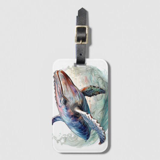 Étiquette À Bagage Baleine d'un temps (Devant Vertical)