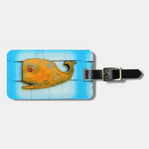Étiquette À Bagage baleine joyeuse souriante