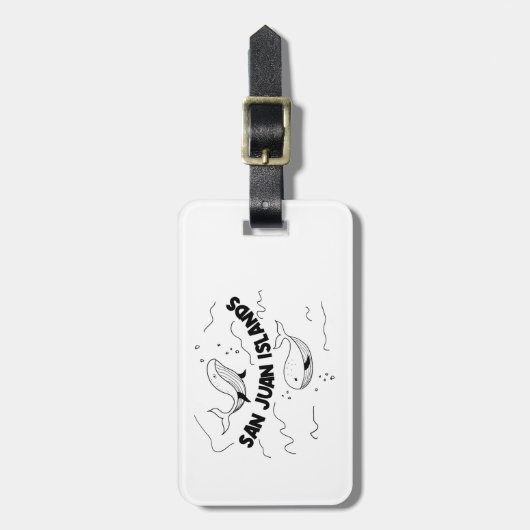 Étiquette À Bagage Baleines des îles San Juan (Devant Vertical)