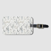 Étiquette À Bagage Baleines gris océanique (Devant Horizontal)