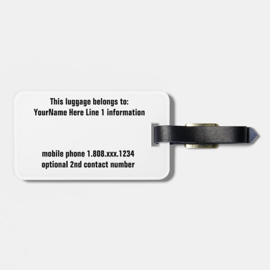 Étiquette À Bagage Bali (Dos horizontal)