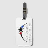 Étiquette À Bagage Balise 2024 Total des bagages d'éclipse solaire (Devant Vertical)