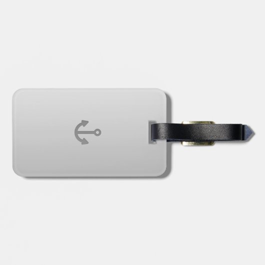 Étiquette À Bagage Balise Ancre avec bracelet en cuir (Dos horizontal)