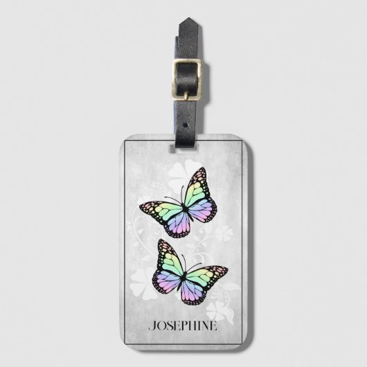 Étiquette À Bagage Balise Arc-en-ciel pour papillon floral (Devant Vertical)
