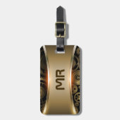 Étiquette À Bagage Balise arrière - plan à texture métallique or (Devant Vertical)