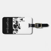 Étiquette À Bagage Balise bagage animaux de ferme en noir et blanc (Devant horizontal)