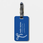 Étiquette À Bagage Balise bagage | arrière - plan bleu modifiable (Dos Vertical)