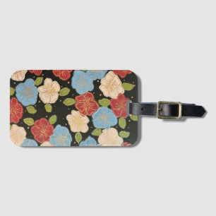 Étiquette À Bagage Balise bagage avec blues, roses, vert et or
