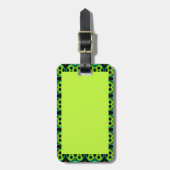 Étiquette À Bagage Balise bagage avec bordure verte amusante (Devant Vertical)