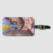 Étiquette À Bagage Balise bagage avec Canaux de Venise en Aquarelle (Devant Horizontal)