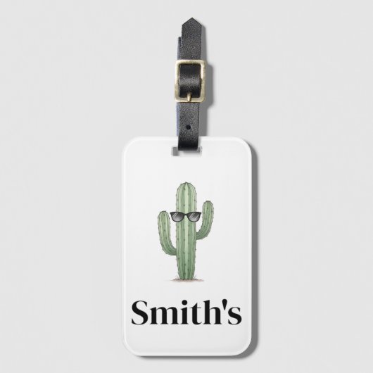 Étiquette À Bagage Balise Bagage Cool Cactus (Devant Vertical)