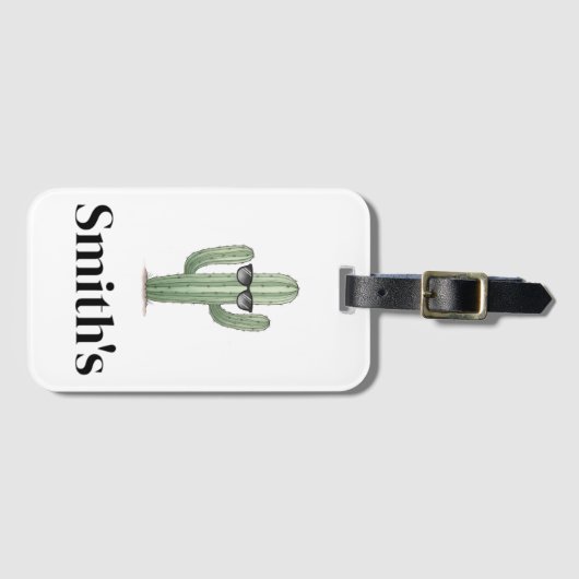 Étiquette À Bagage Balise Bagage Cool Cactus (Devant Horizontal)