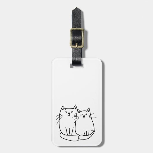 Étiquette À Bagage Balise bagage de chat (Devant Vertical)