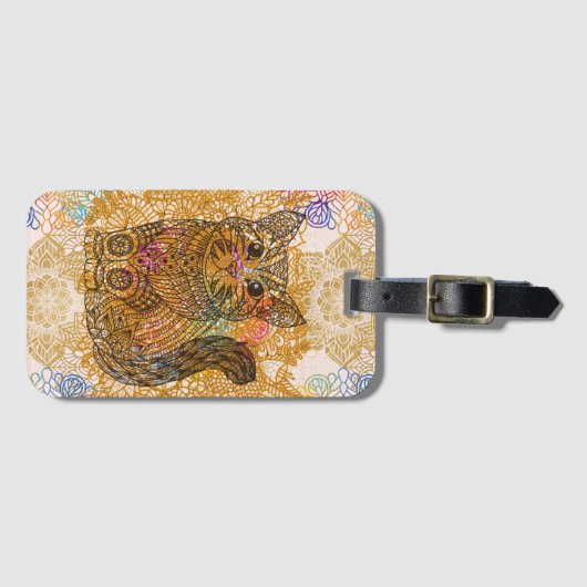 Étiquette À Bagage Balise Bagage de chat (Devant Horizontal)