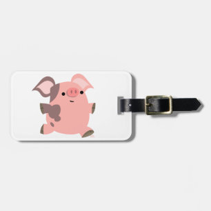 Étiquette À Bagage Balise Bagage de cochon de dessin sportif mignon