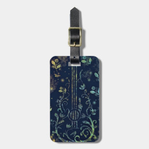 Étiquette À Bagage Balise Bagage de guitare florale